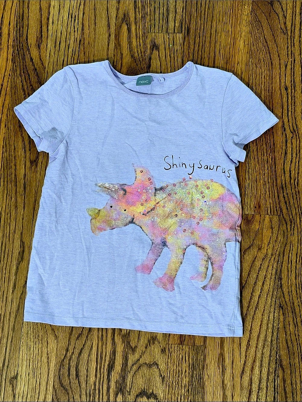 Shinysaurus Sequin Dinosaur T-Shirt Purple